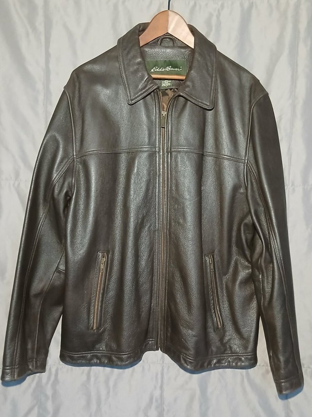 Vintage Leather Eddie Bauer Bomber Motorcycle Jacket Large
